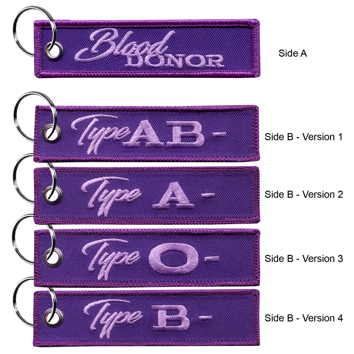 1" x 4" Two Sided Embroidered Medium Size Key Ring 2