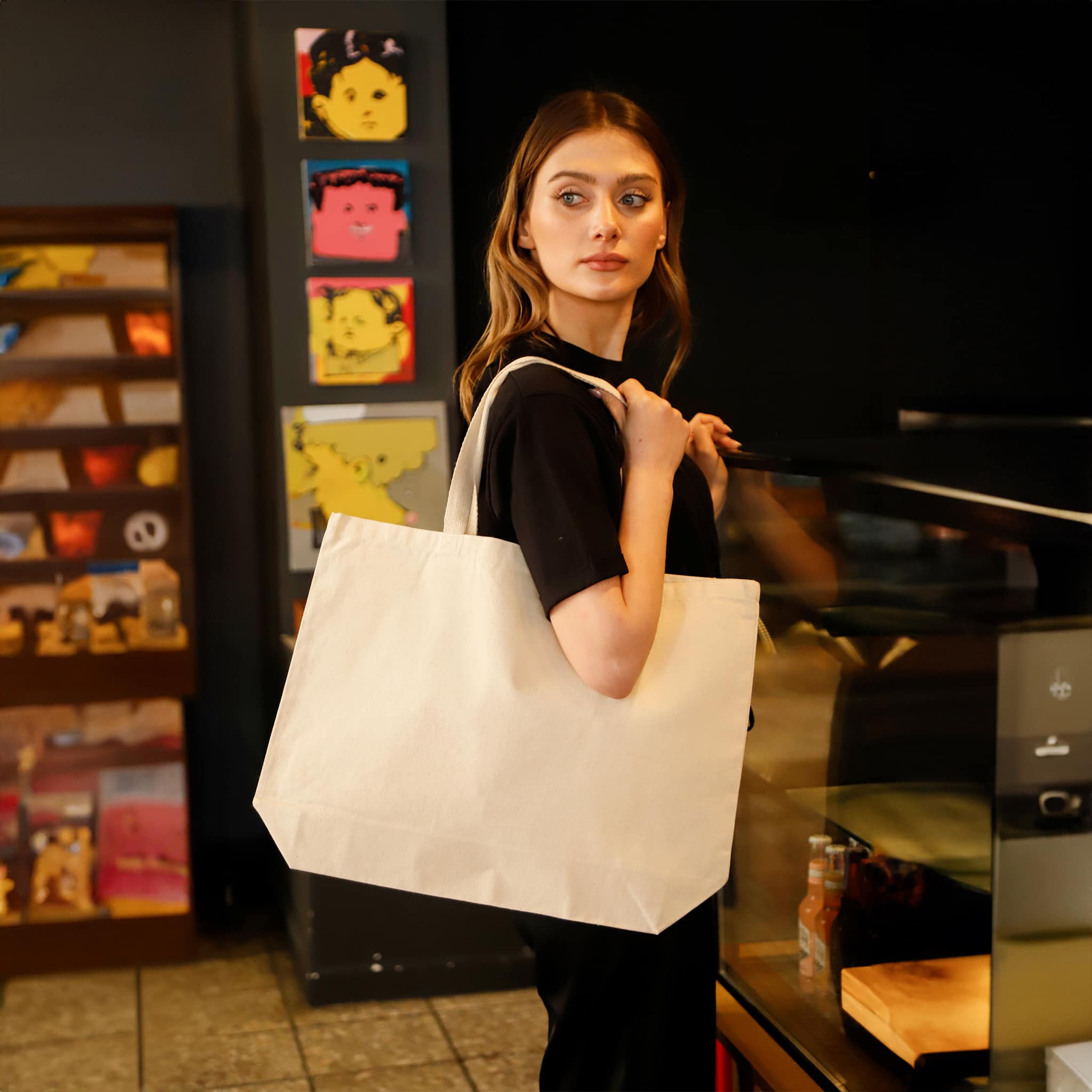 Merch Canvas Tote Bag, custom tote bag with logo imprint 10