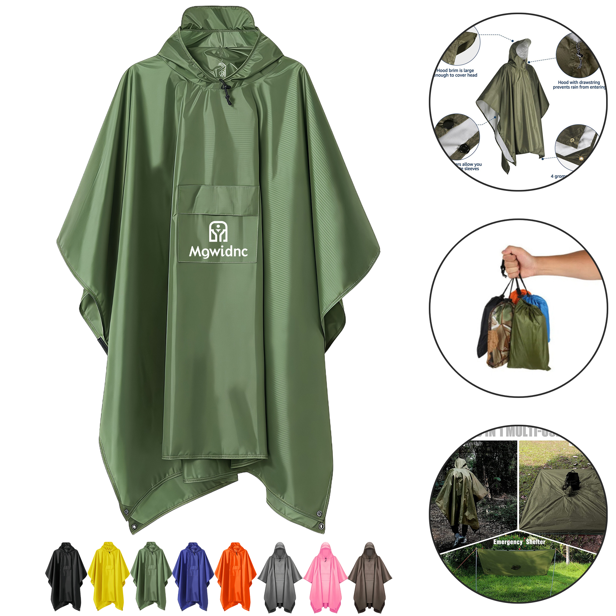 3-in-1 Poncho Raincoat for Outdoor Cycling Hiking 3