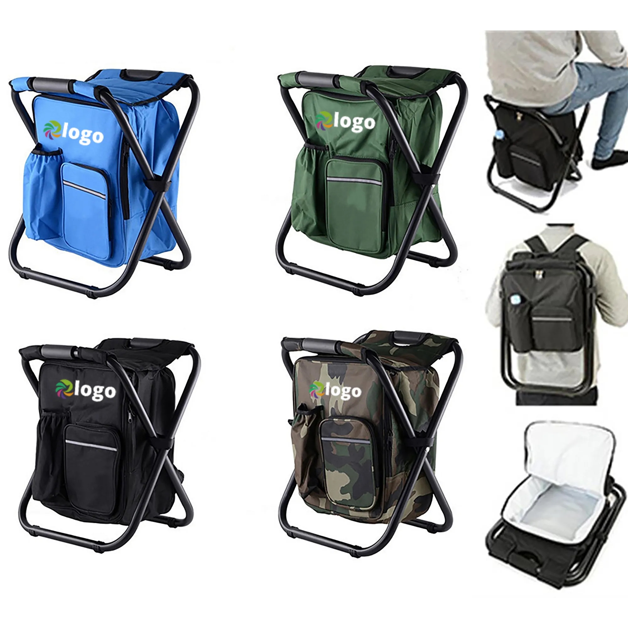Outdoor Foldable Cooler Backpack Stool MOQ 10 Pcs 6