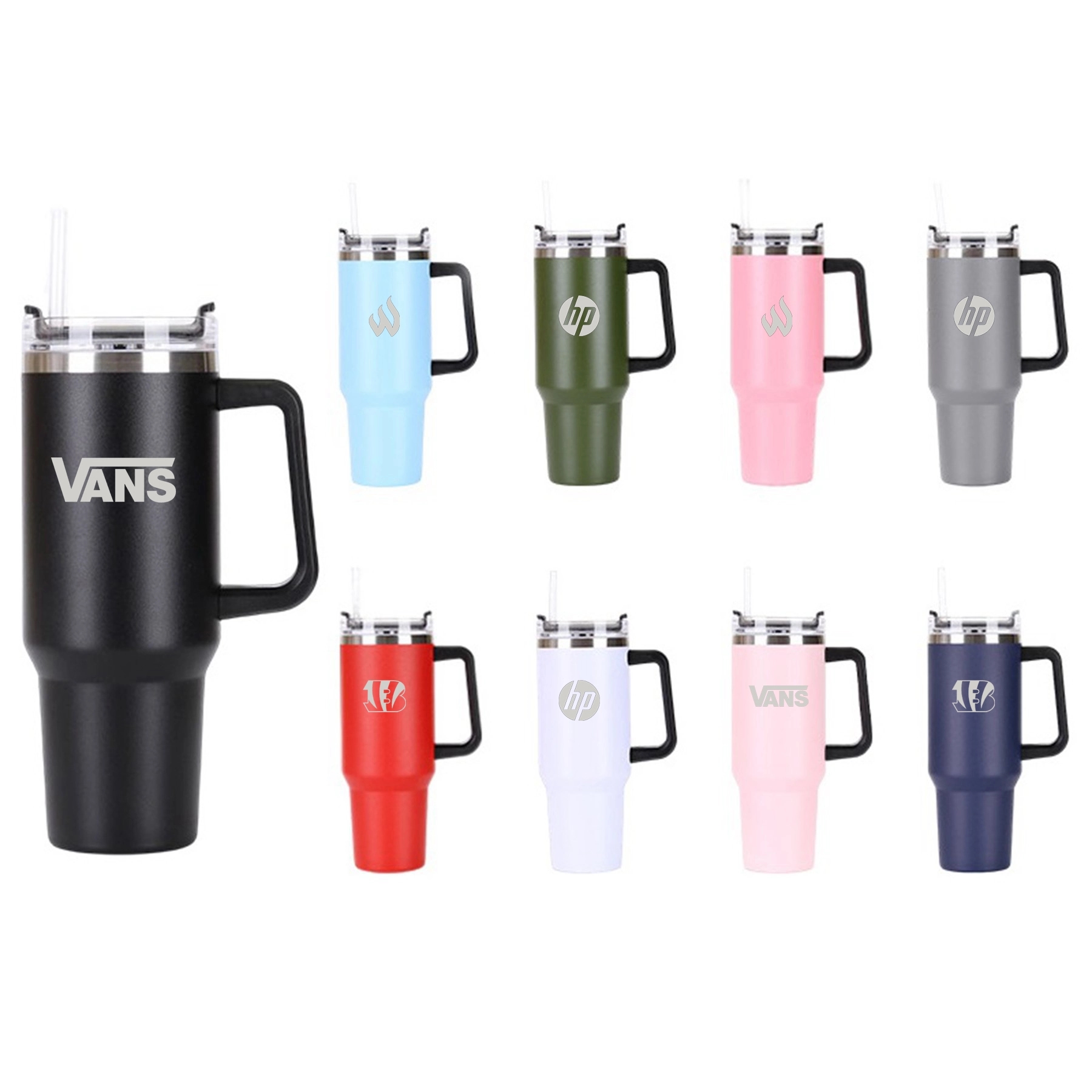 30 Oz. Vacuum Stainless Steel Tumbler with Handle & Straw 4