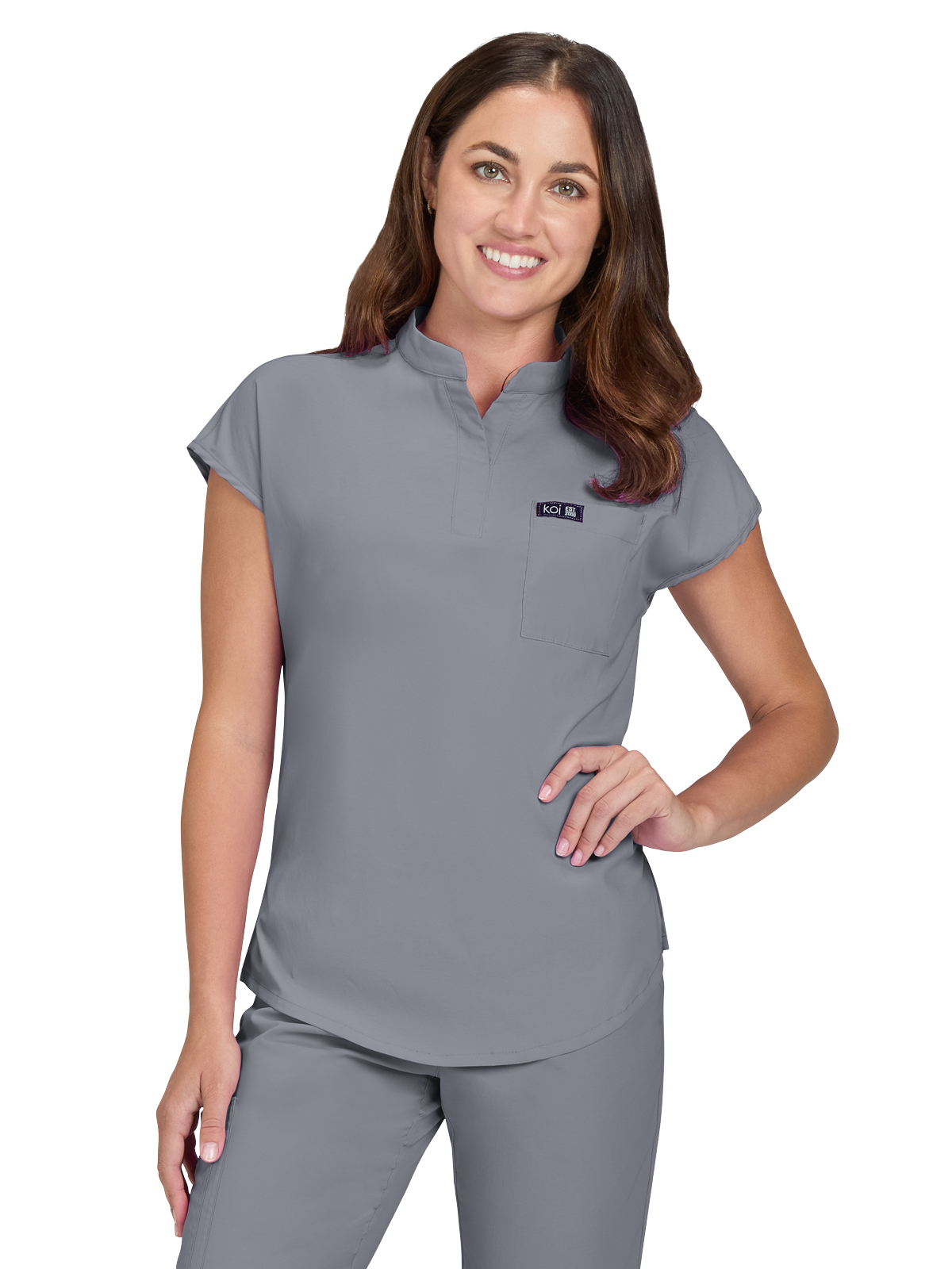 koi - Basics - Women's One-Pocket Stretch Tuck-In Ari Top 16
