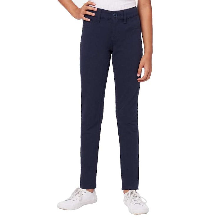 Girl's Super Stretch Skinny Uniform Pants - Navy 5 2