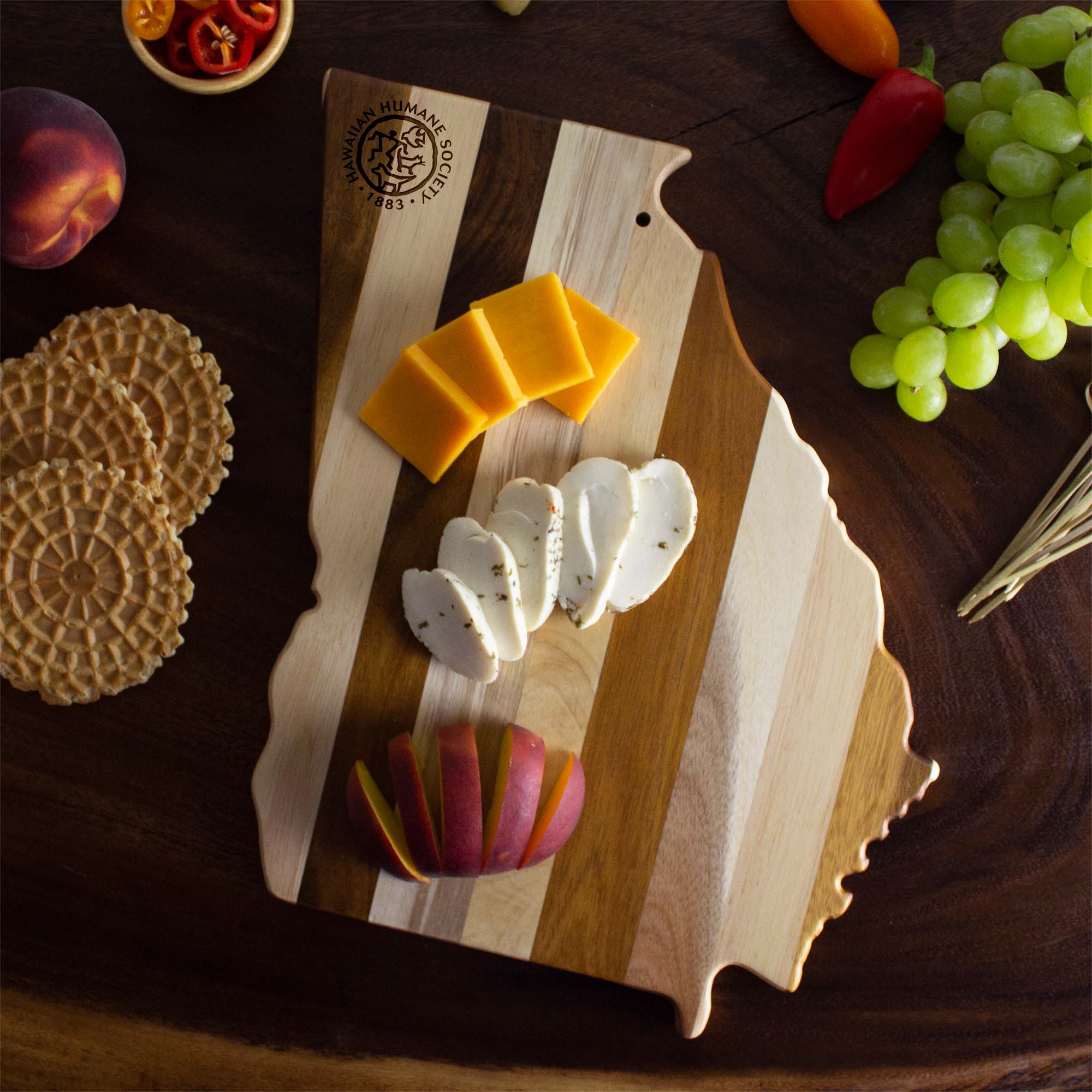 Rock & Branch® Shiplap Series Georgia State Shaped Wood Serving and Cutting Board 5