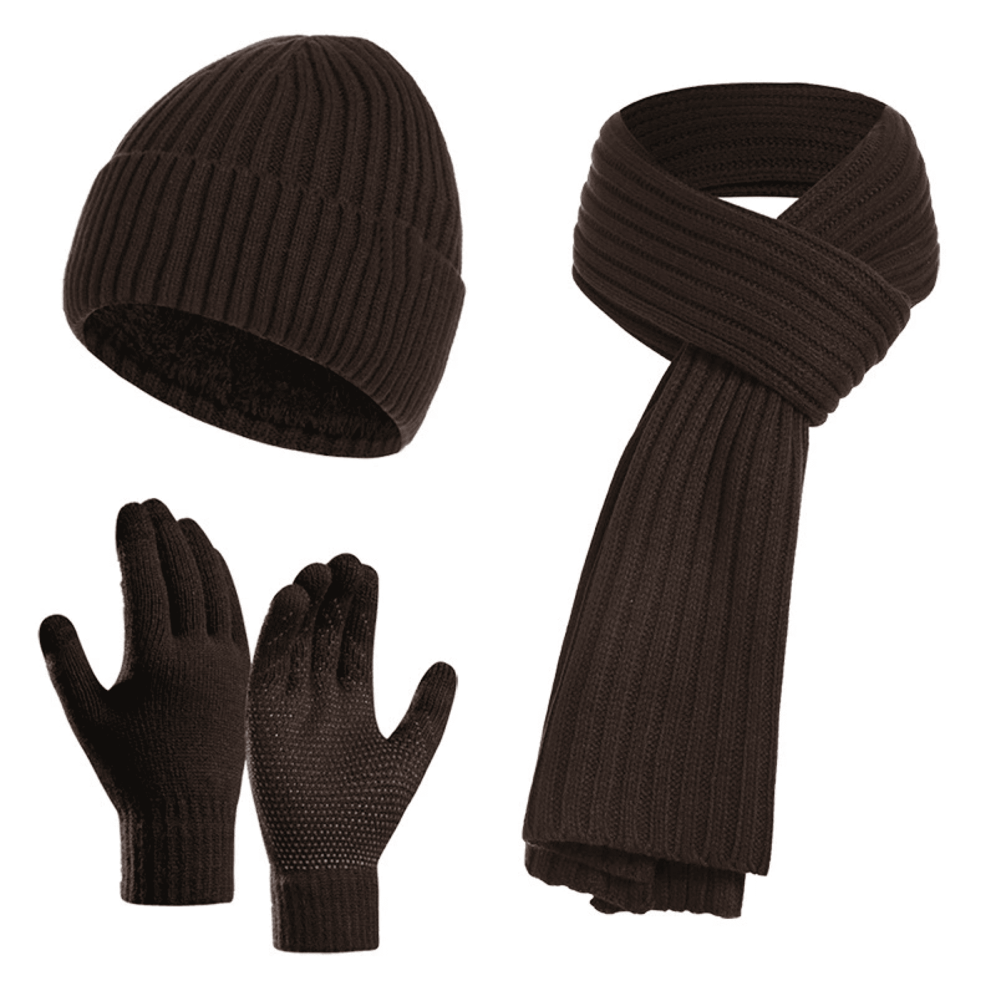 Cozy Beanie Scarf And Touchscreen Gloves Set 3
