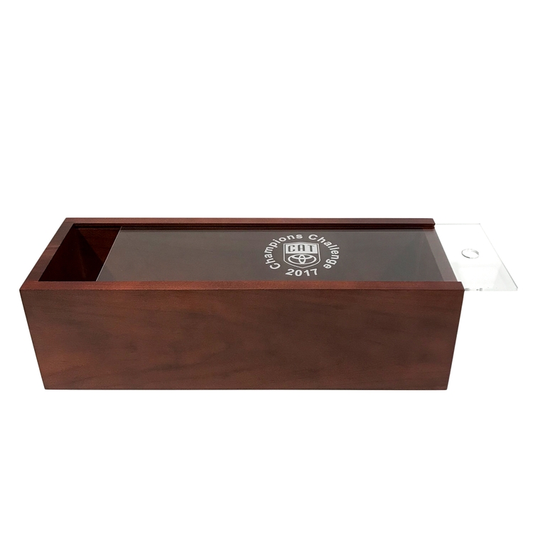 Solid Wood Wine Box, 15.25 x5.125 x 4.625" 6