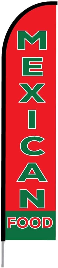 Mexican Food Flag Kit 15' Feet Feather Flag Sign sale flag Outdoor Banner 1