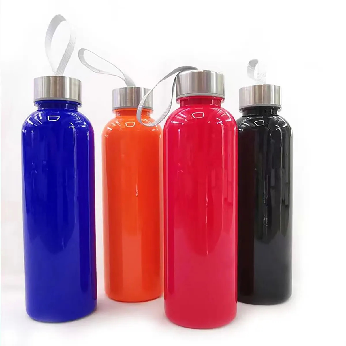 18Oz With Screw-On Lid Water Bottle With lanyard Glass 7