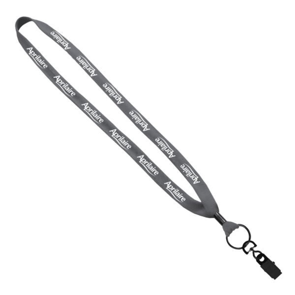 5/8" Polyester Shoelace Lanyard with Metal Crimp & Split-Ring 357