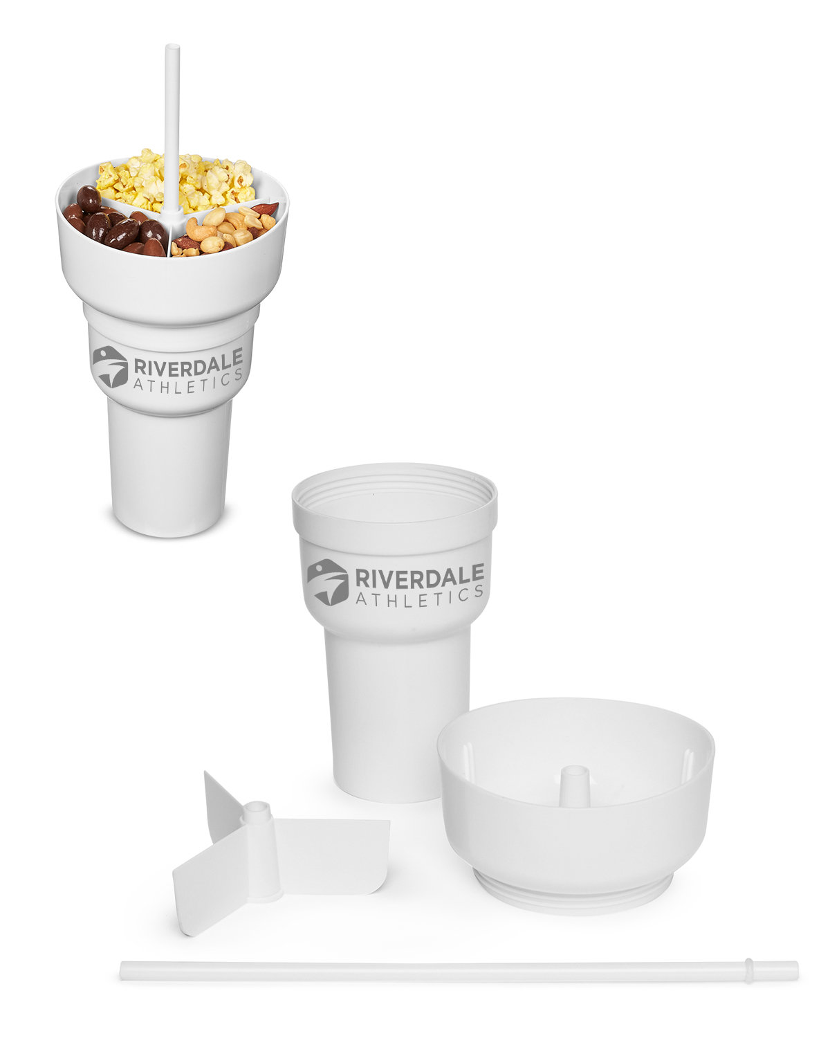 1L Recycled PP Stadium Tumbler with Snack Bowl 12