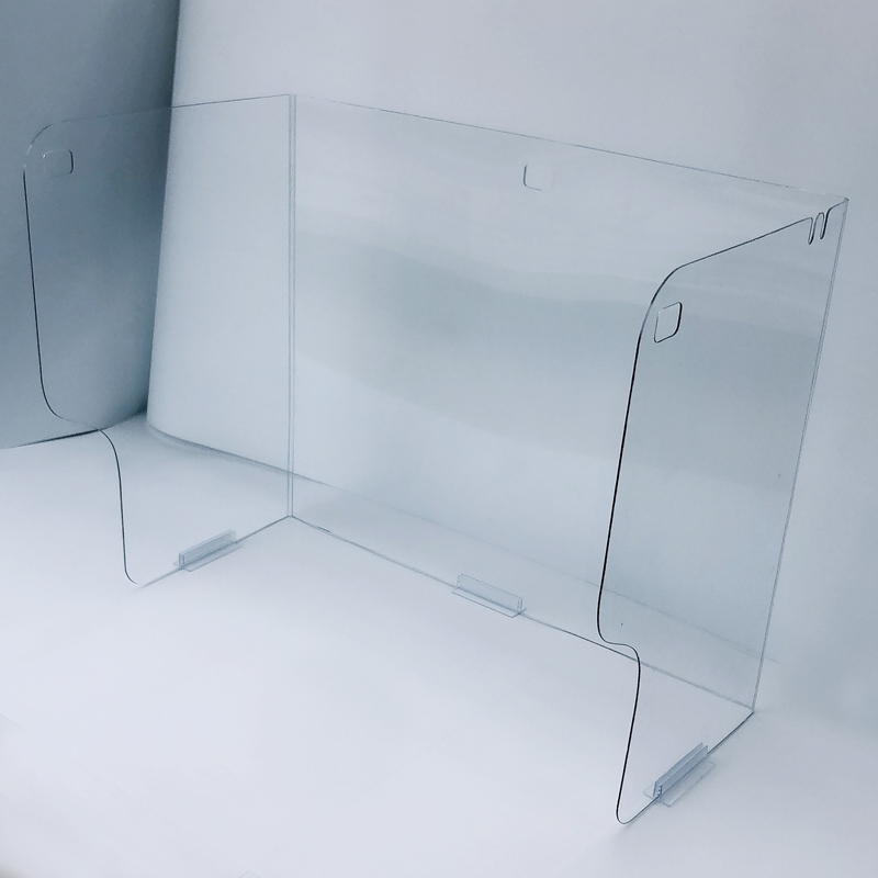 Sneeze Guard for School Business Desk/Table w/Adhesive Stands 1