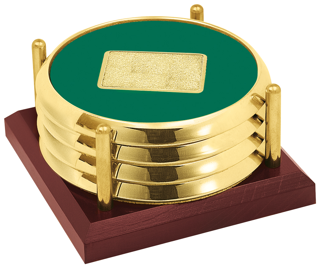 JAFFA® Four Coasters with Solid Cherry Tray 26