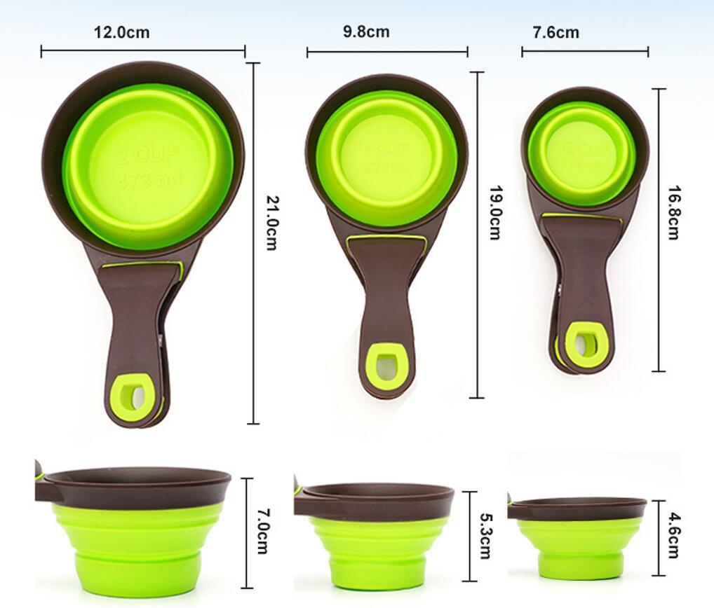 4/8/16Oz. Multifunctional Foldable Pet Spoon Silicone Bowl 3