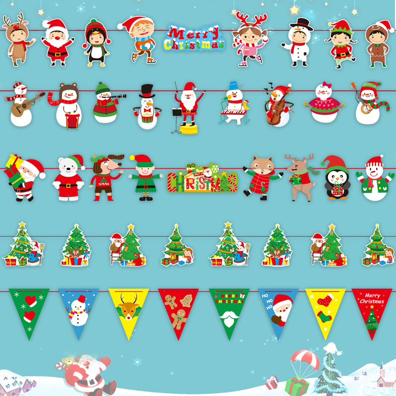 Popular Christmas Decoration Banner Shopping Mall Store Activity Scene Layout New Year's Eve Dress U 3