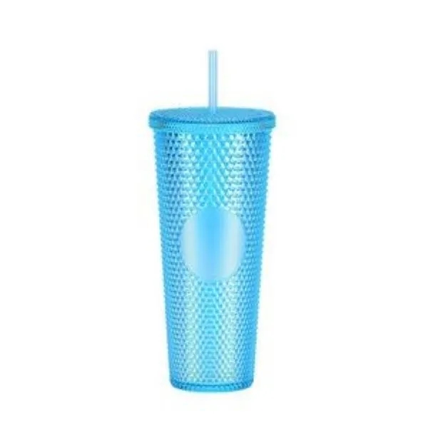24Oz Glitter Studded Tumbler With Lid And Straw 5