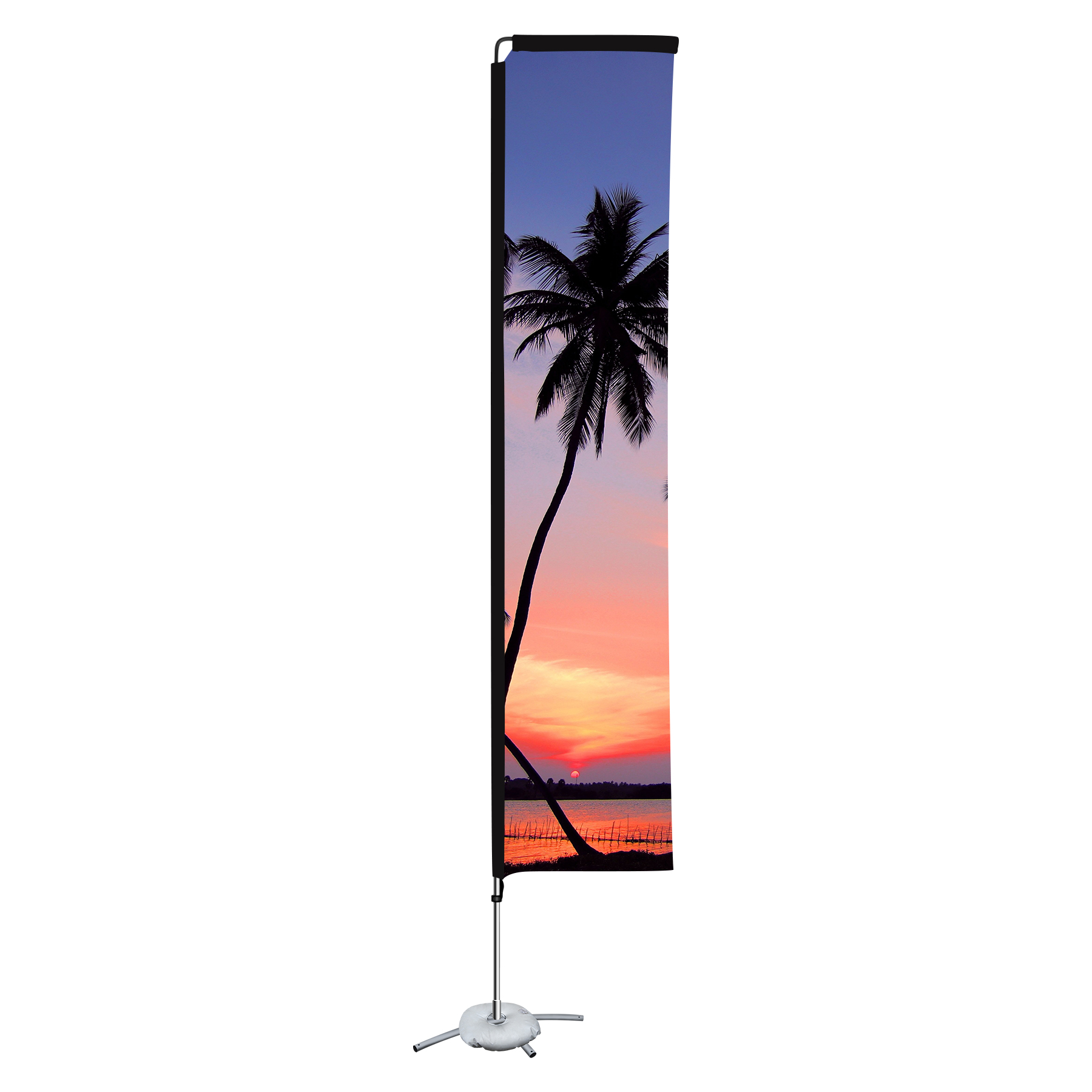 9ft Two-Sided Printed Feather Beach Flag Kit With Cross Base & Water Bag 1