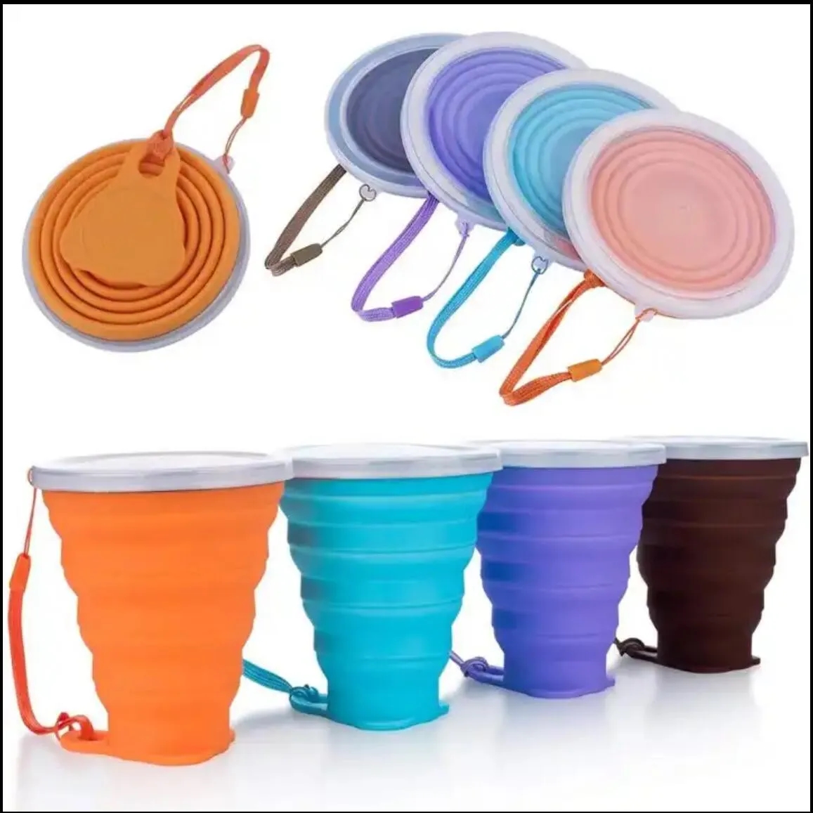 Silicone Foldable Cup with Lid 4