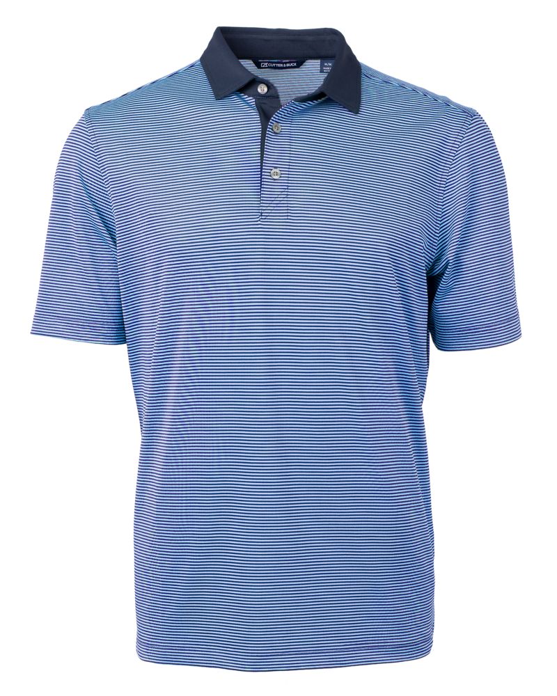 Virtue Eco Pique Micro Stripe Recycled Mens Polo