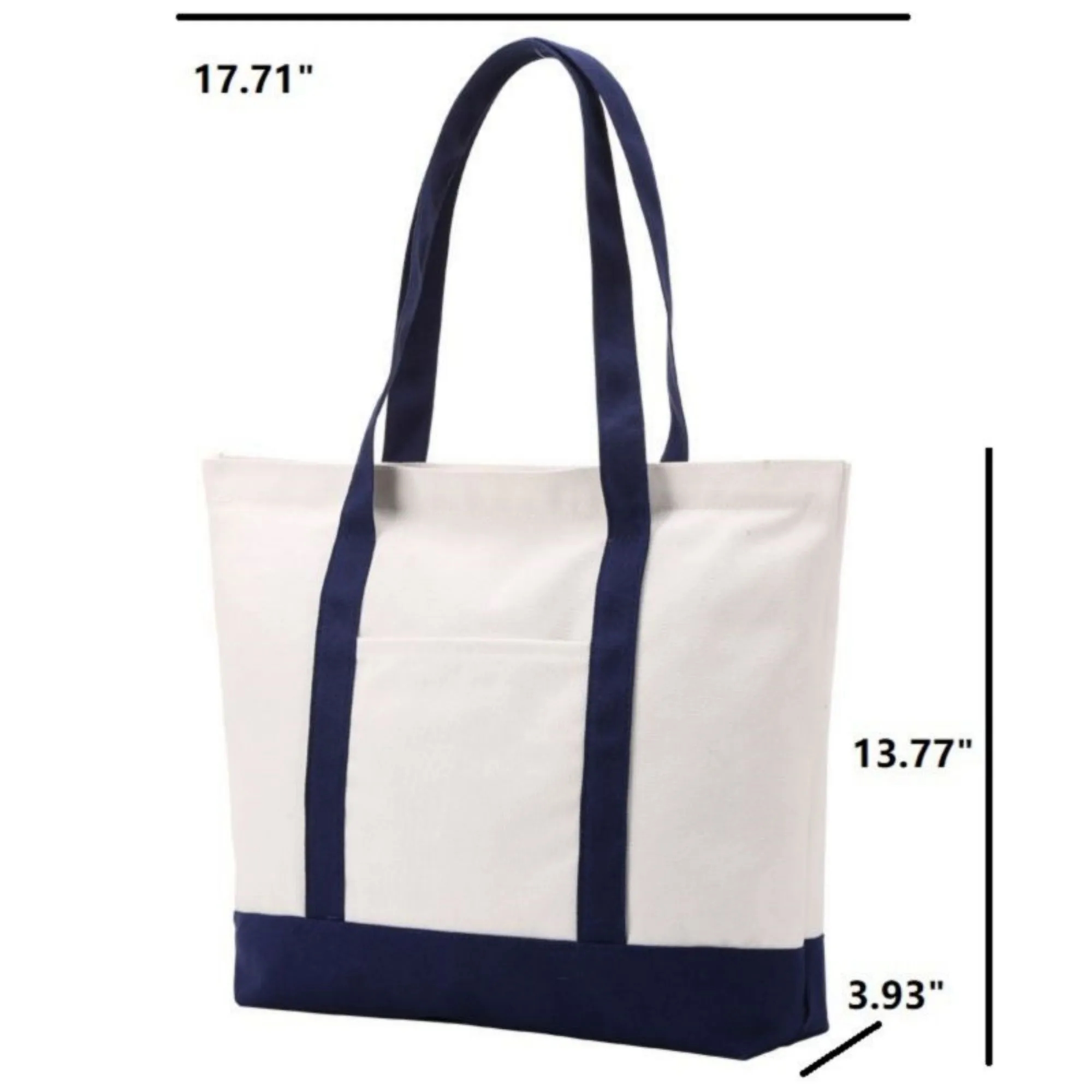 Portable Large Capacity Canvas Tote Bag, custom tote bag with logo imprint 1