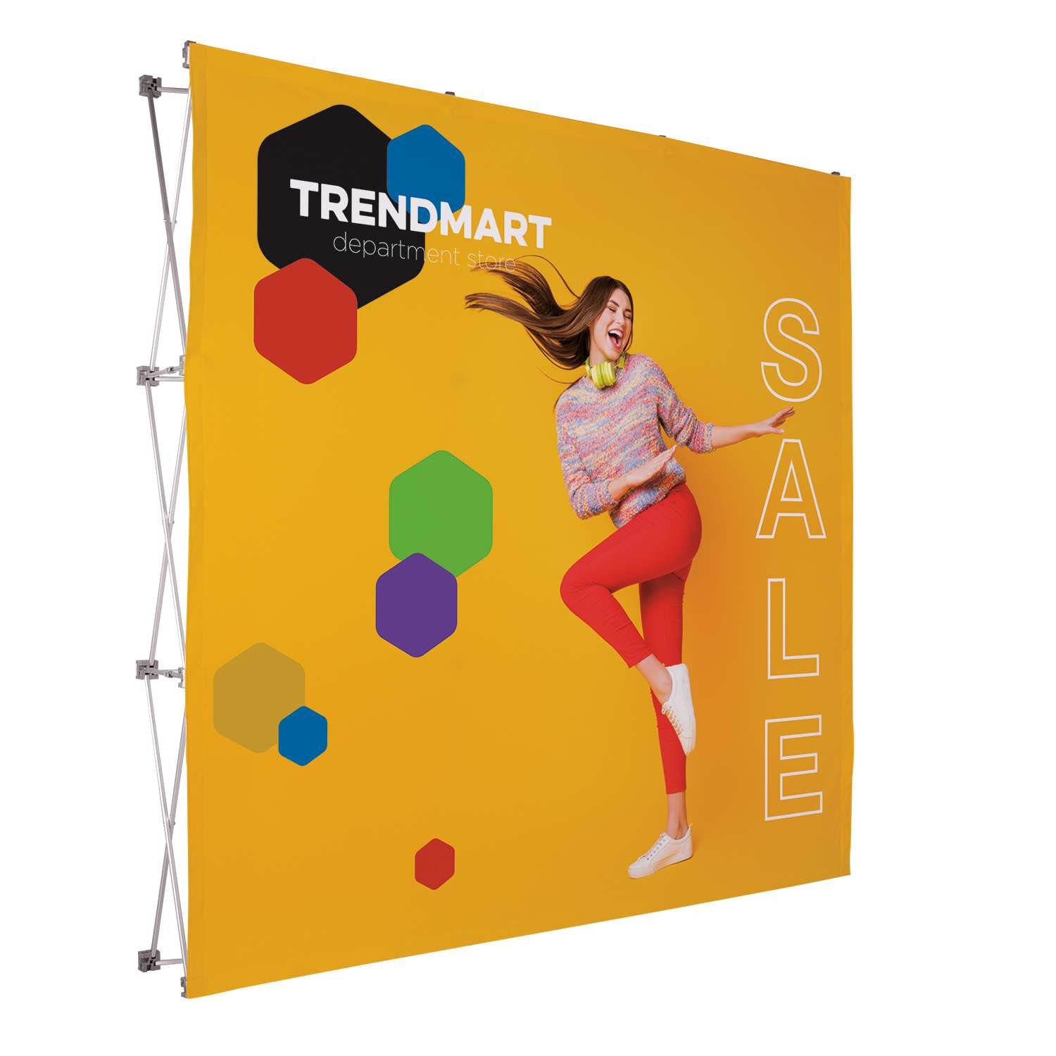 8' Straight Splash Floor Display Face Kit (Polyester Knit)