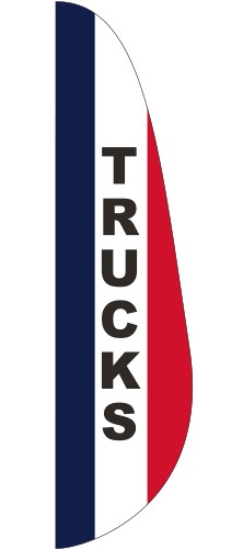 "TRUCKS" 3' x 15' Message Feather Flag 1