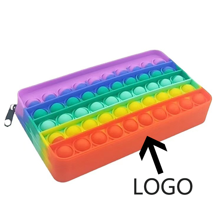 Rectangle Shape Rodent Pioneer Silicone Pencil Decompression Bubble Stationery Storage Bag / Hook 2