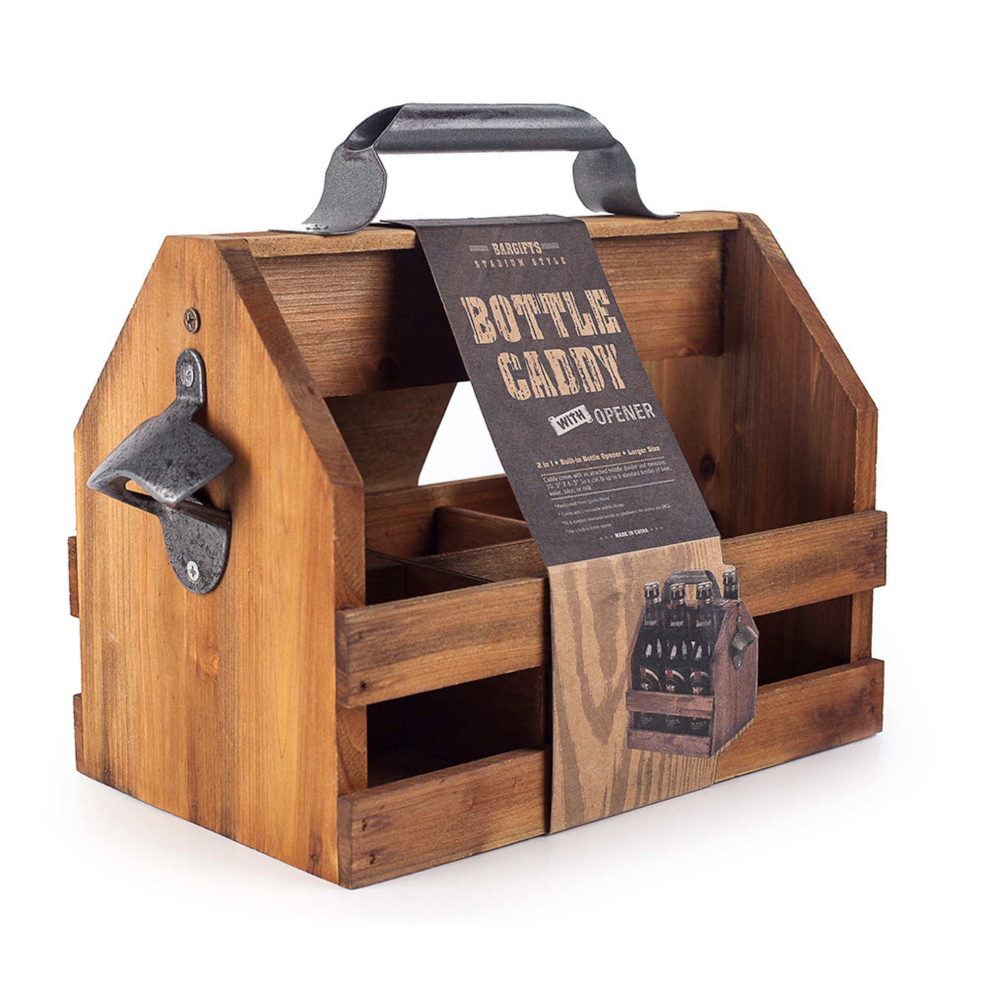 Rustic 6-Bottle Wooden Beer Crate 6