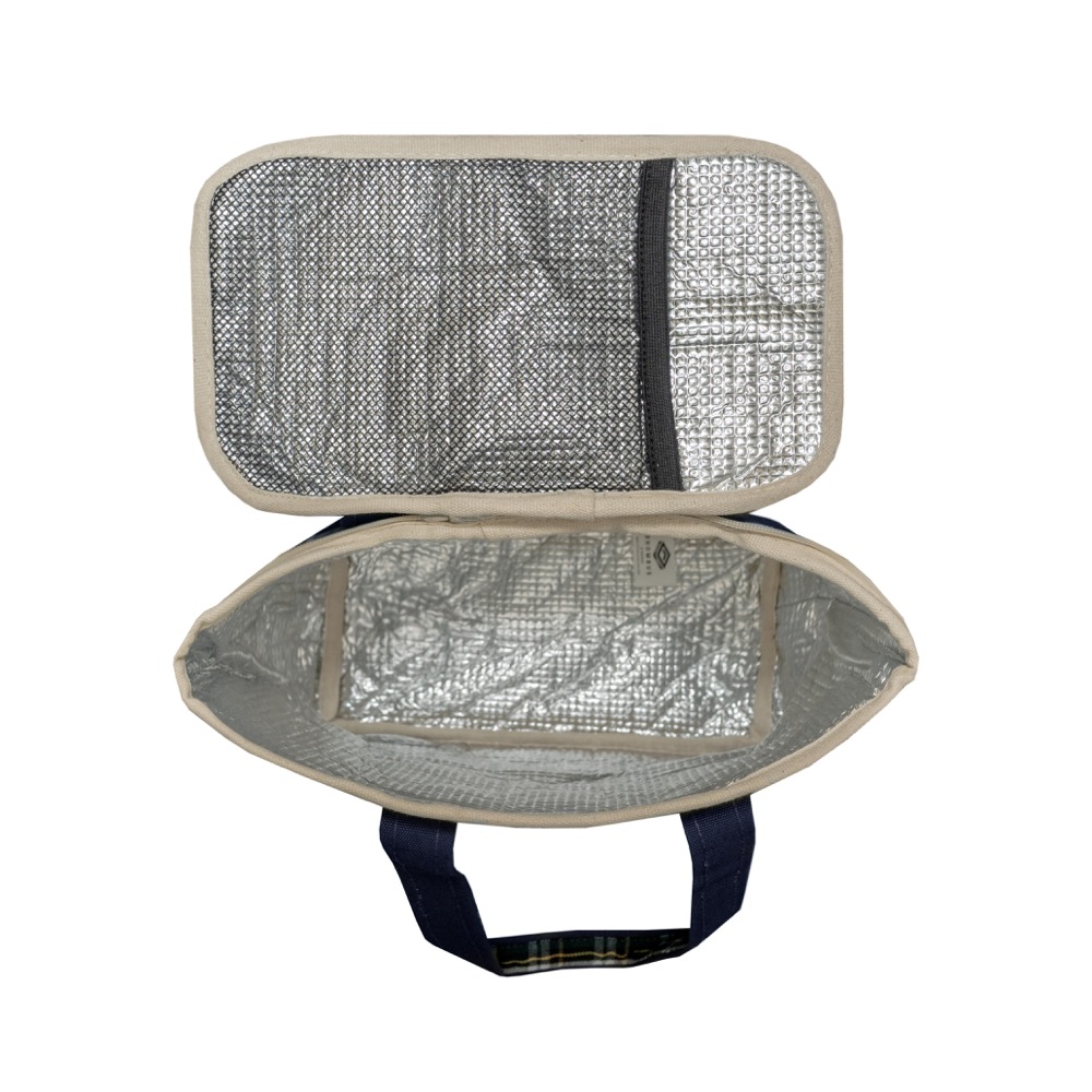 18 oz Insolated Plaid Cooler Tote 12