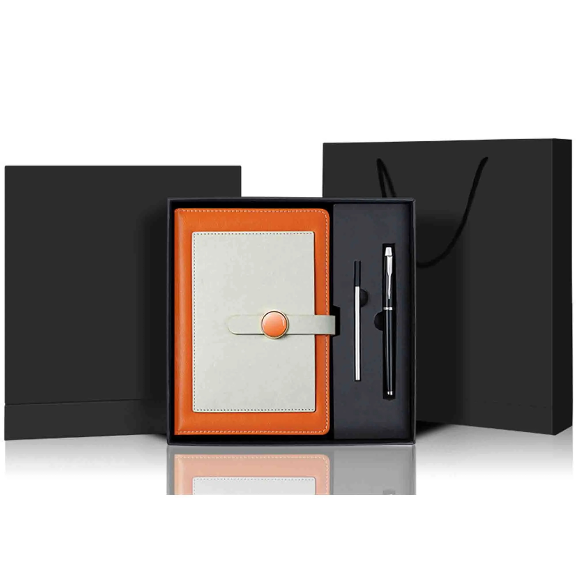 Gift Box Includes Pu Leather Notebook Pen Replacement Refill 8