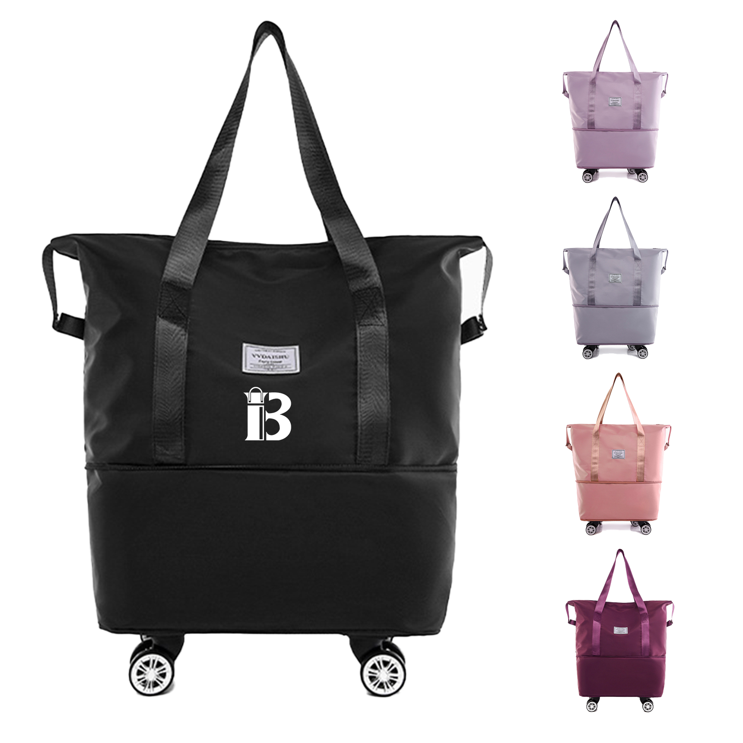 Oxford Travel Duffel Bag with Spinner Wheels, custom luggage with logo imprint 1