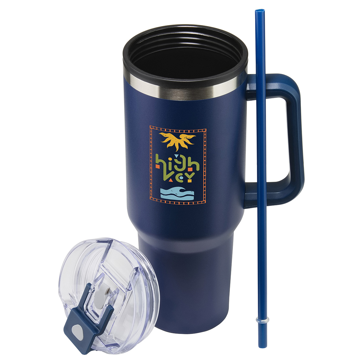 Ohana 40 oz Stainless Steel/Polypropylene Mug with Color-Matching Handle 31