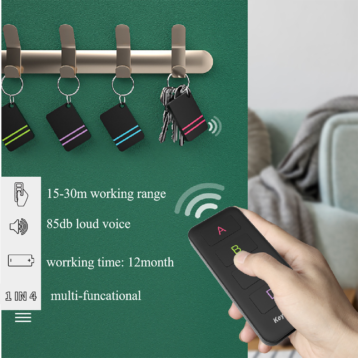 4 In 1 Key Finder Locator 4