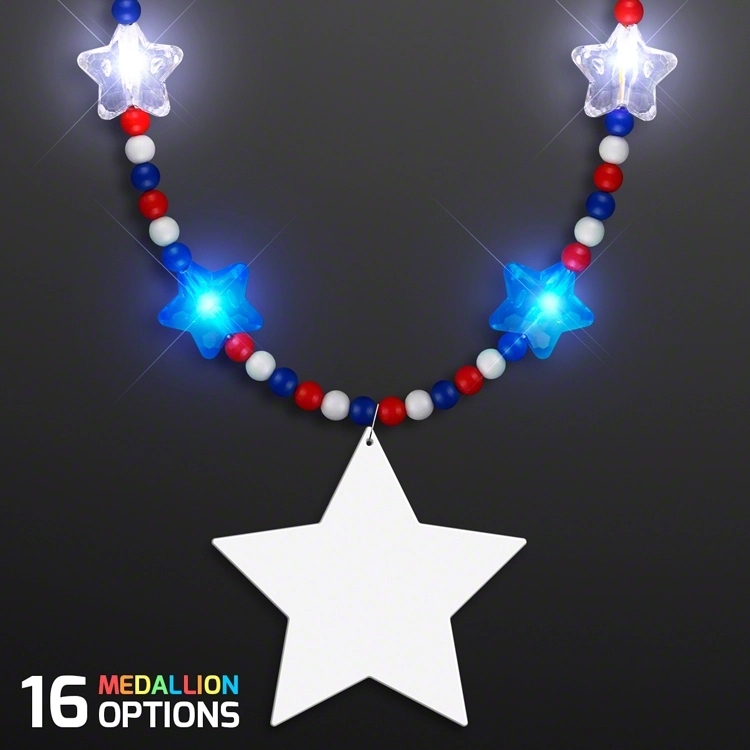 Rainbow Light Up Star Beads with Medallions 3