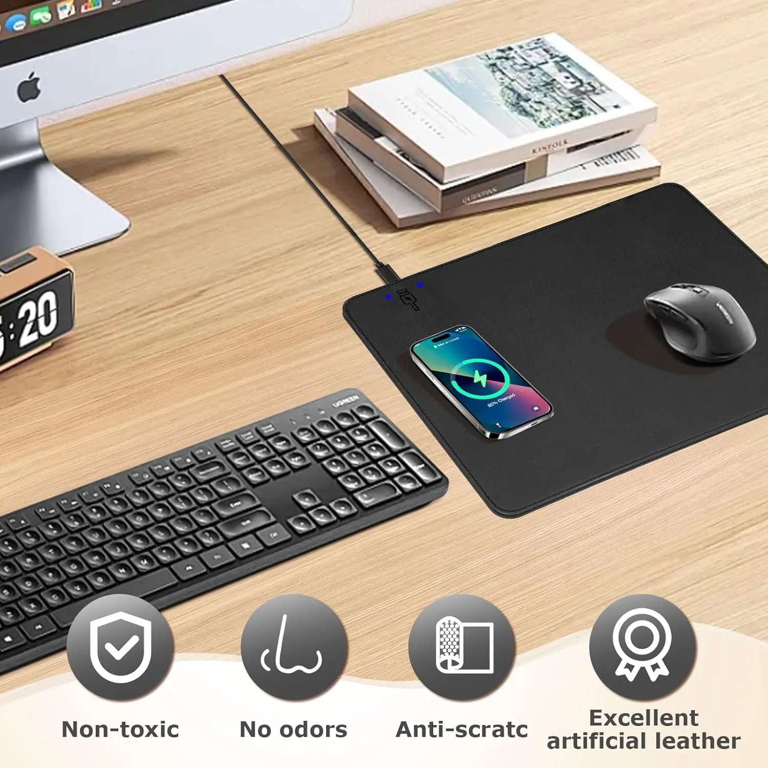 PU Mouse Pad With Wireless Charger 4