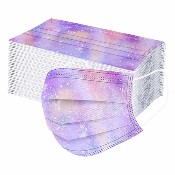 50 Pack Tie Dye Disposable Face Mask 3