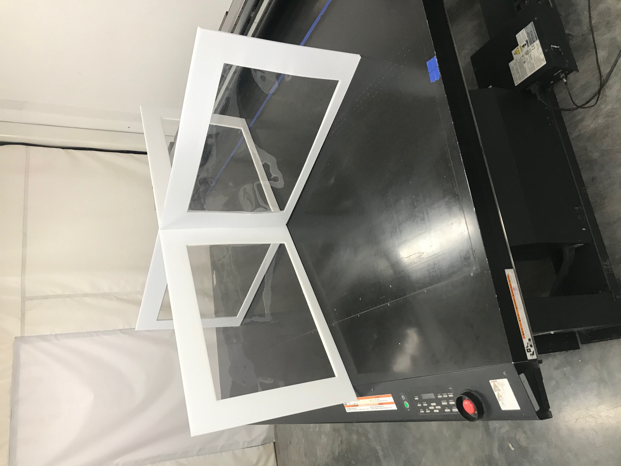 Table Top X Shield/Barrier 24"x72"- double wall corrugated polypropylene sheet w/ FOUR PET windows