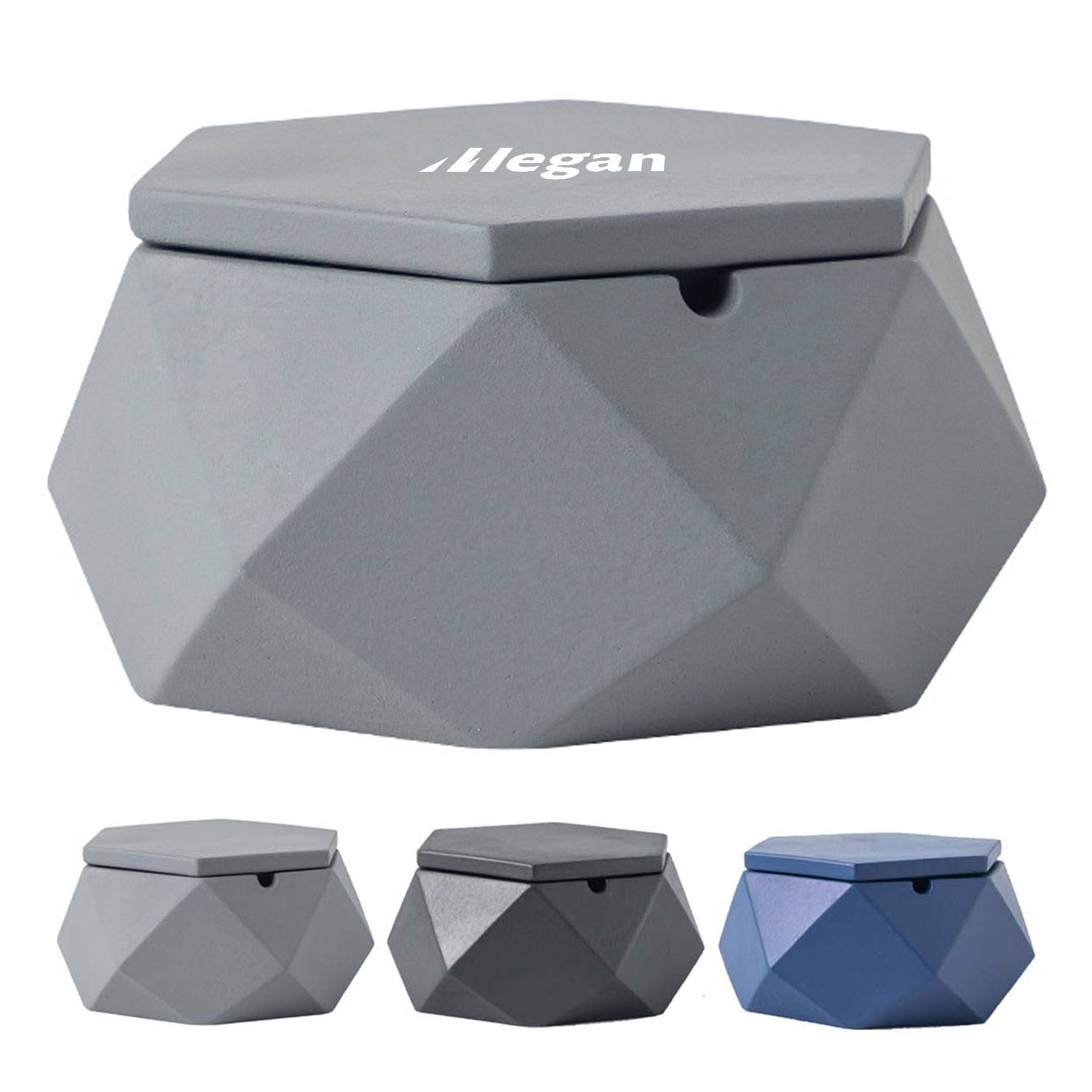 Personalized Diamond Shaped Cement Ashtray 3
