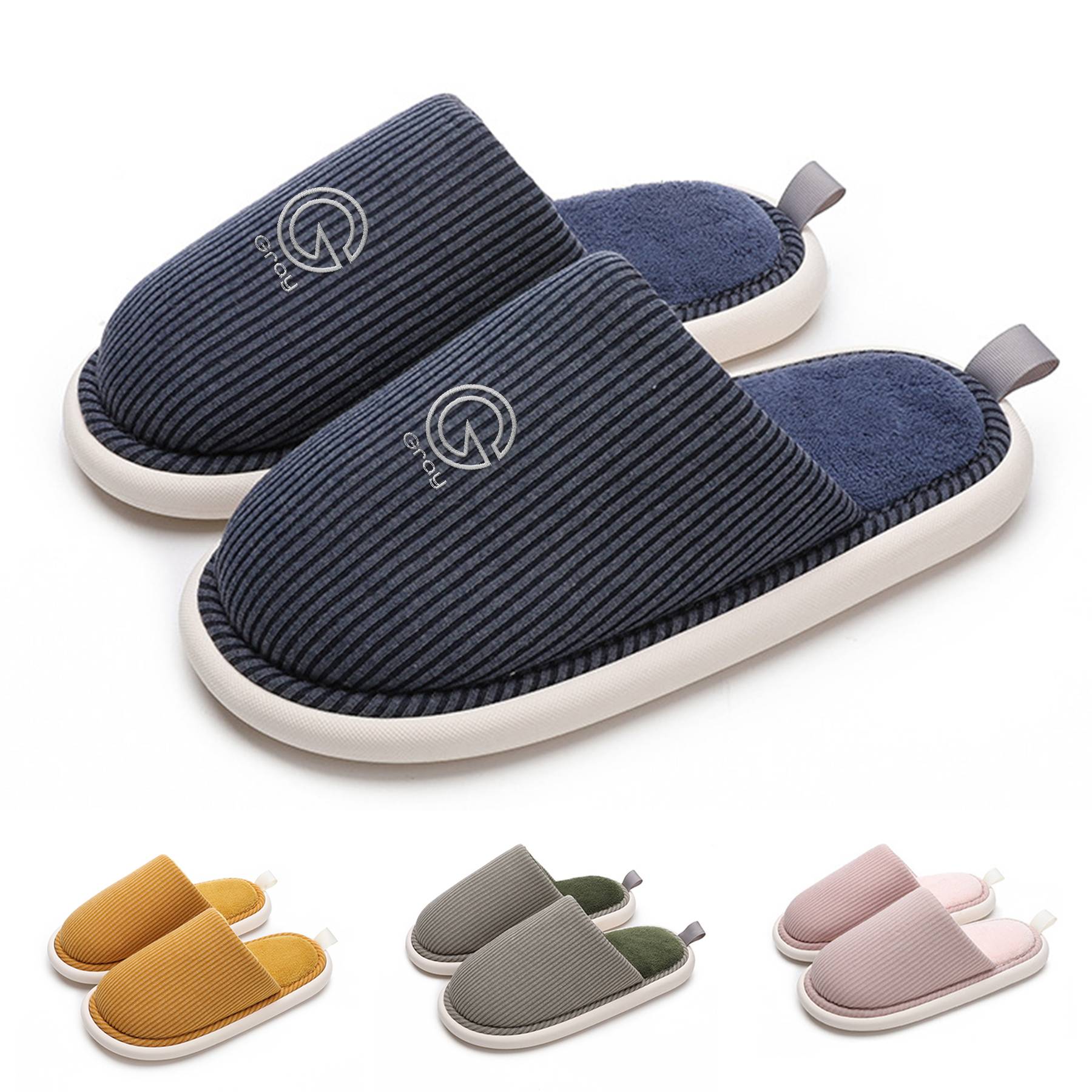 Winter warm and anti slip cotton slippers