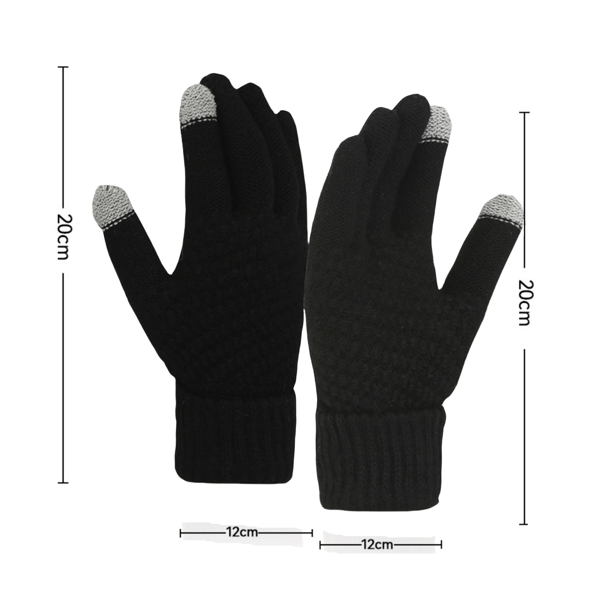 Winter Touchscreen Gloves Cable Knit Warm 3