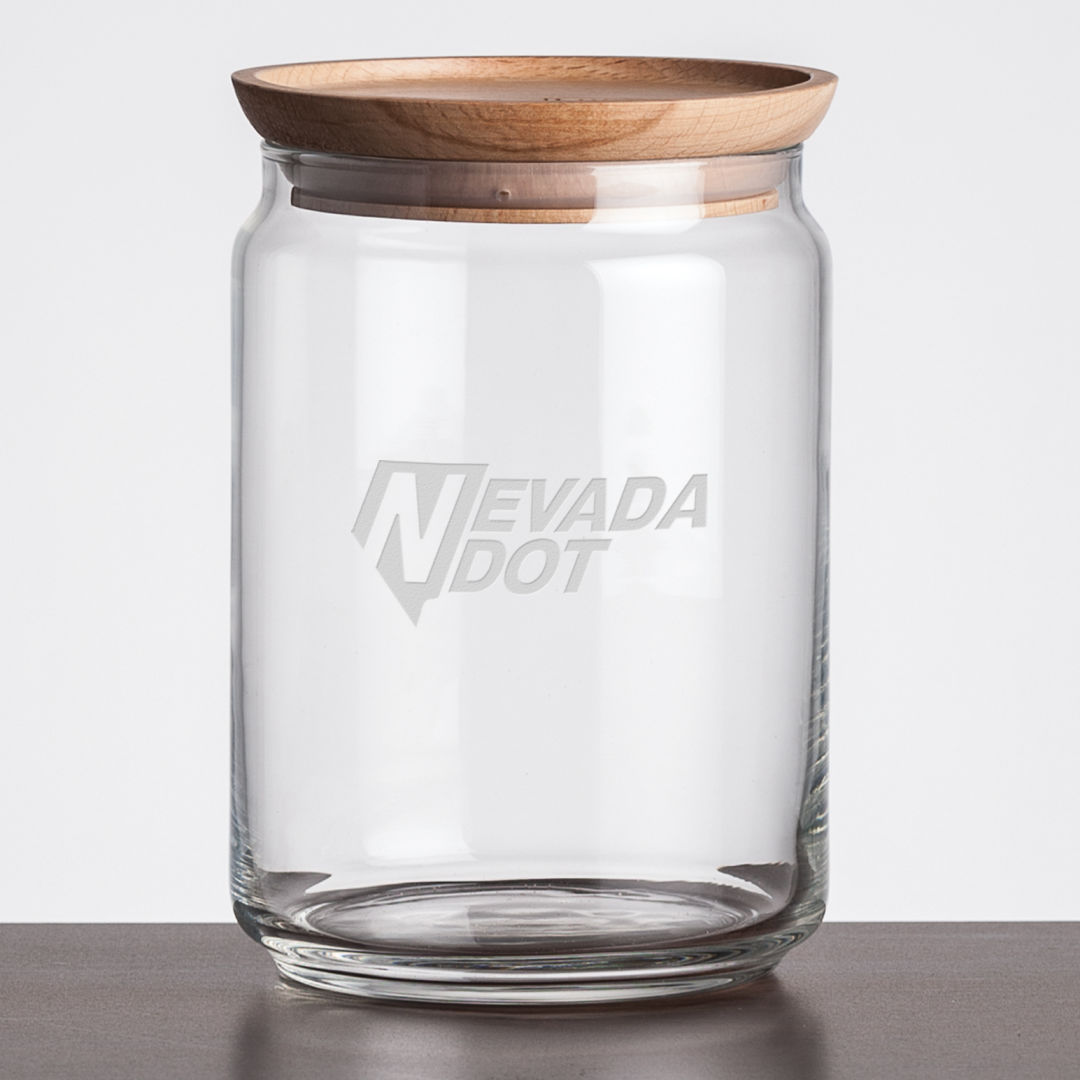 Finch Jar with Wooden Lid - Deep Etch 11