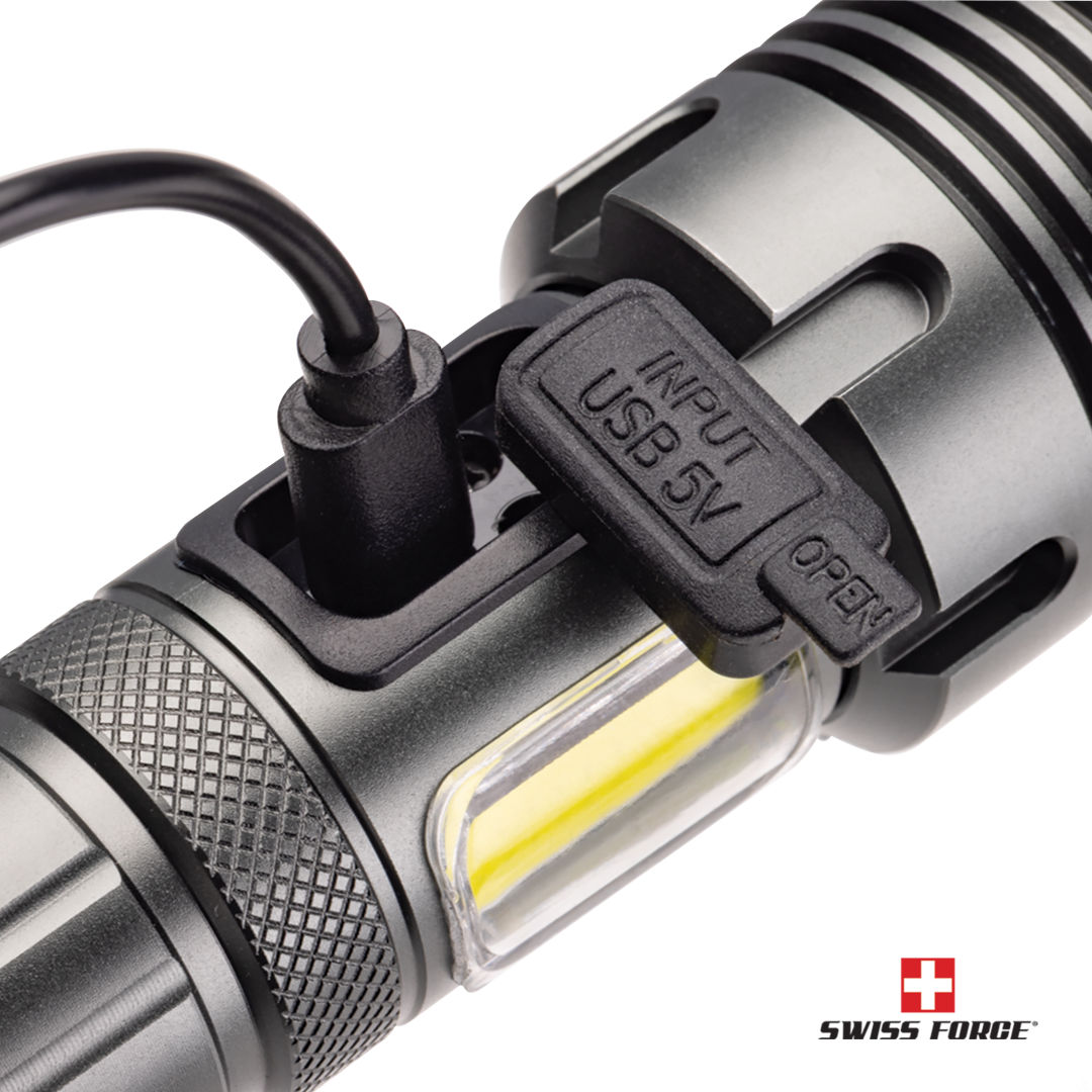 Swiss Force® Rimac Aluminum Rechargeable Flashlight 8