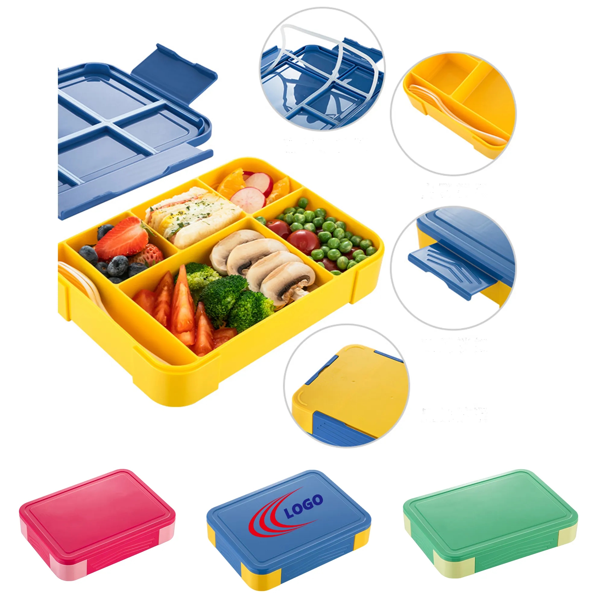 MOQ20 Bento Lunch Box Adult With Tableware 4