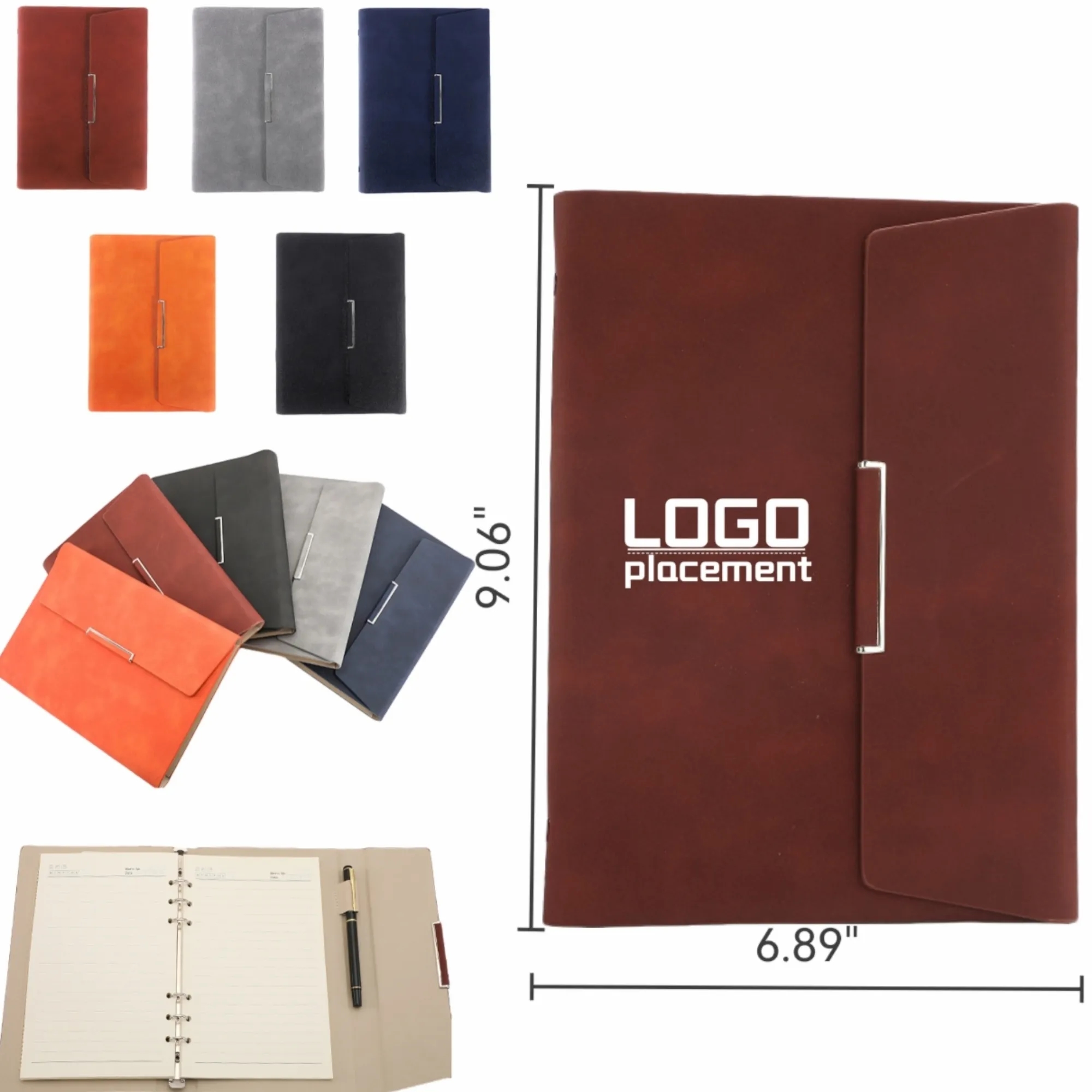 Faux Leather A5 Business Notebook, Custom Logo 5