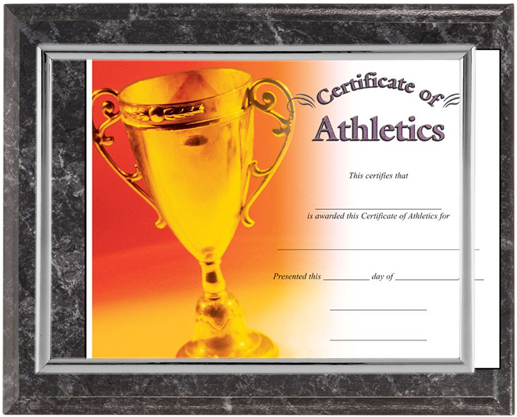 Slide In Certificate Plaque-Marbled Black