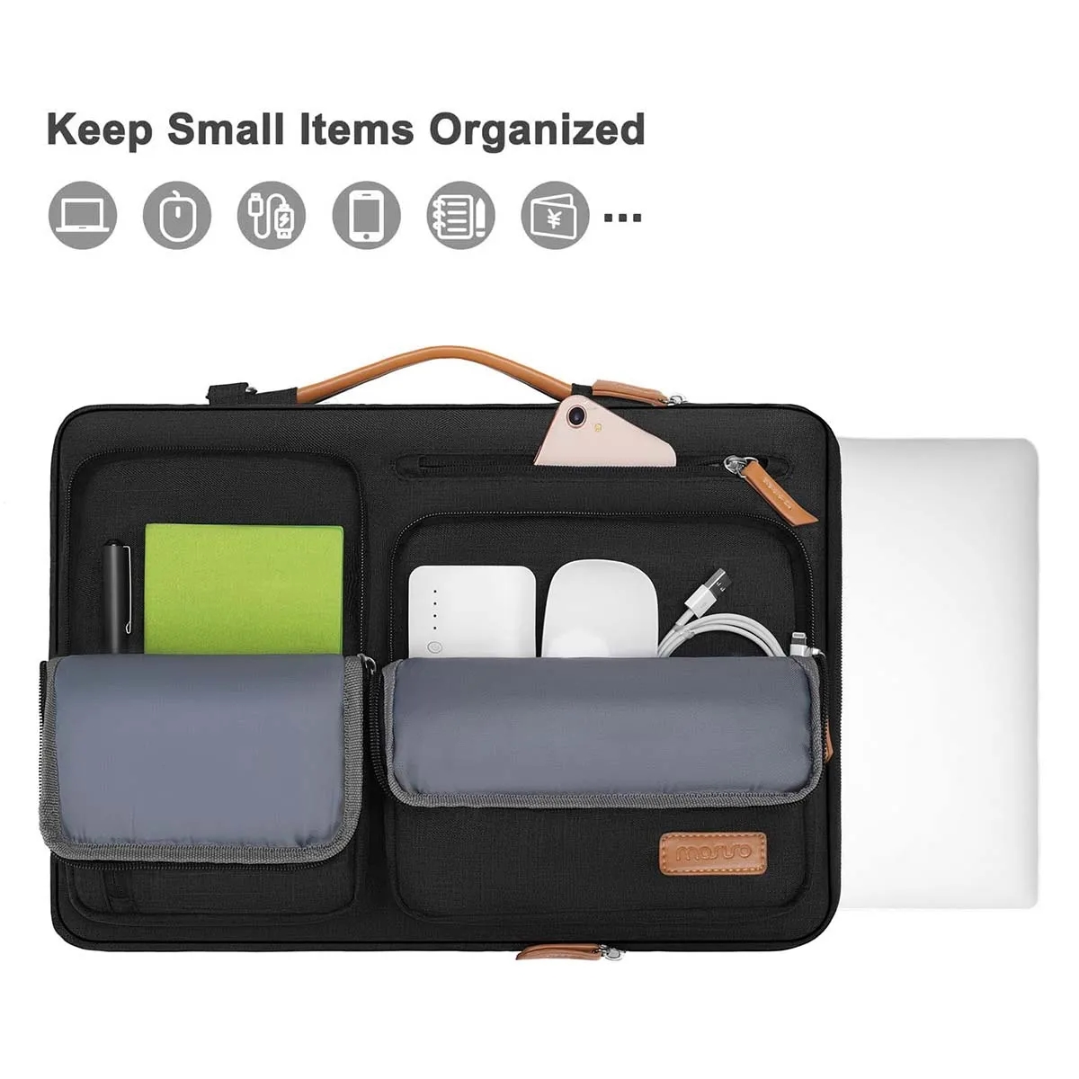 Shock Resistant Laptop Sleeve Briefcase Messenger Bag 4