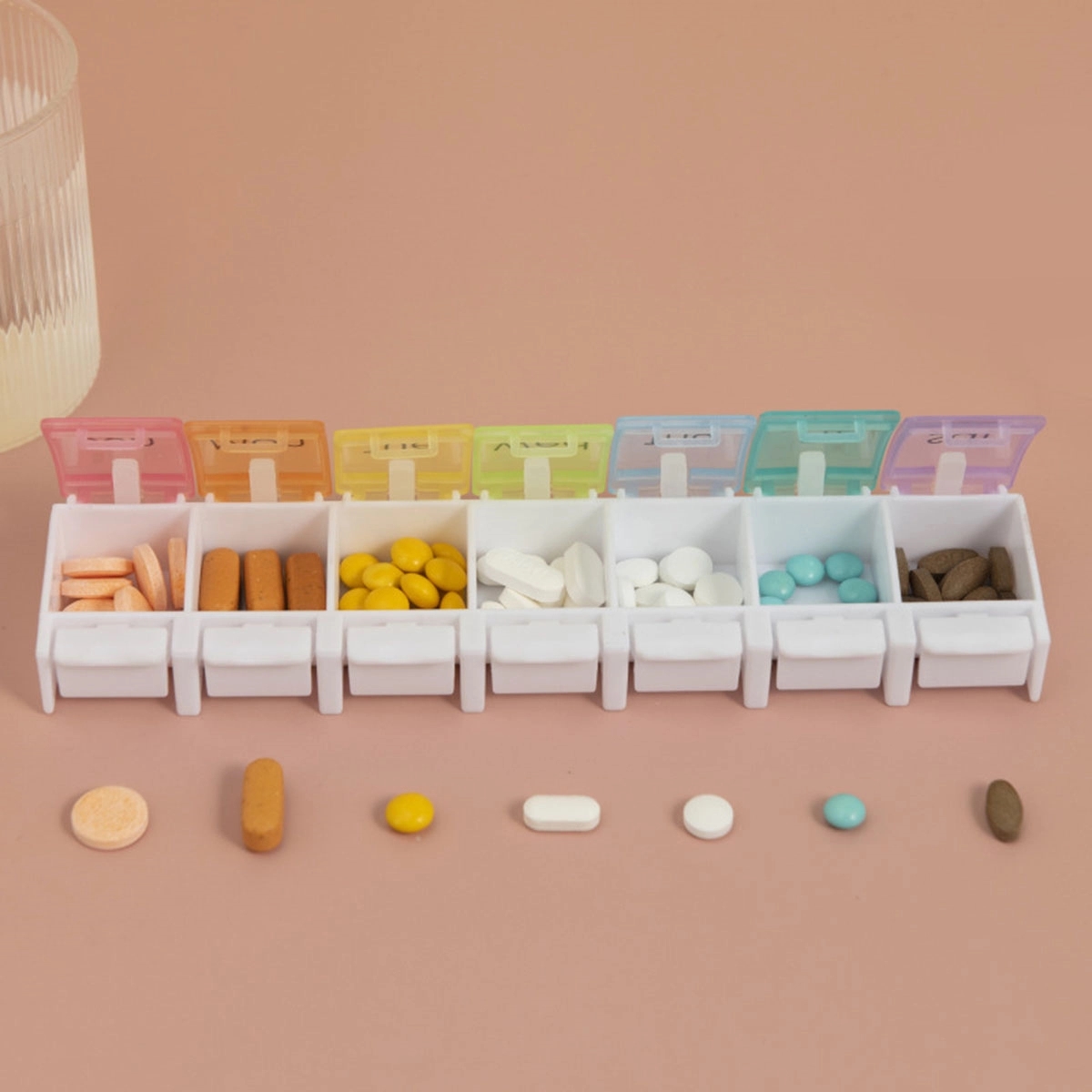 Travel 7 Day Pill Box Case With Spring Open Design 4