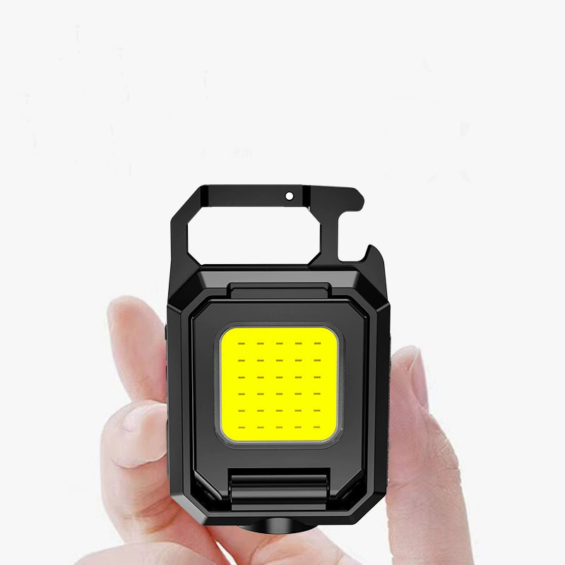 Bottle Opener Keychain Mini Pocket Flashlight with Magnet Bracket Folding 9