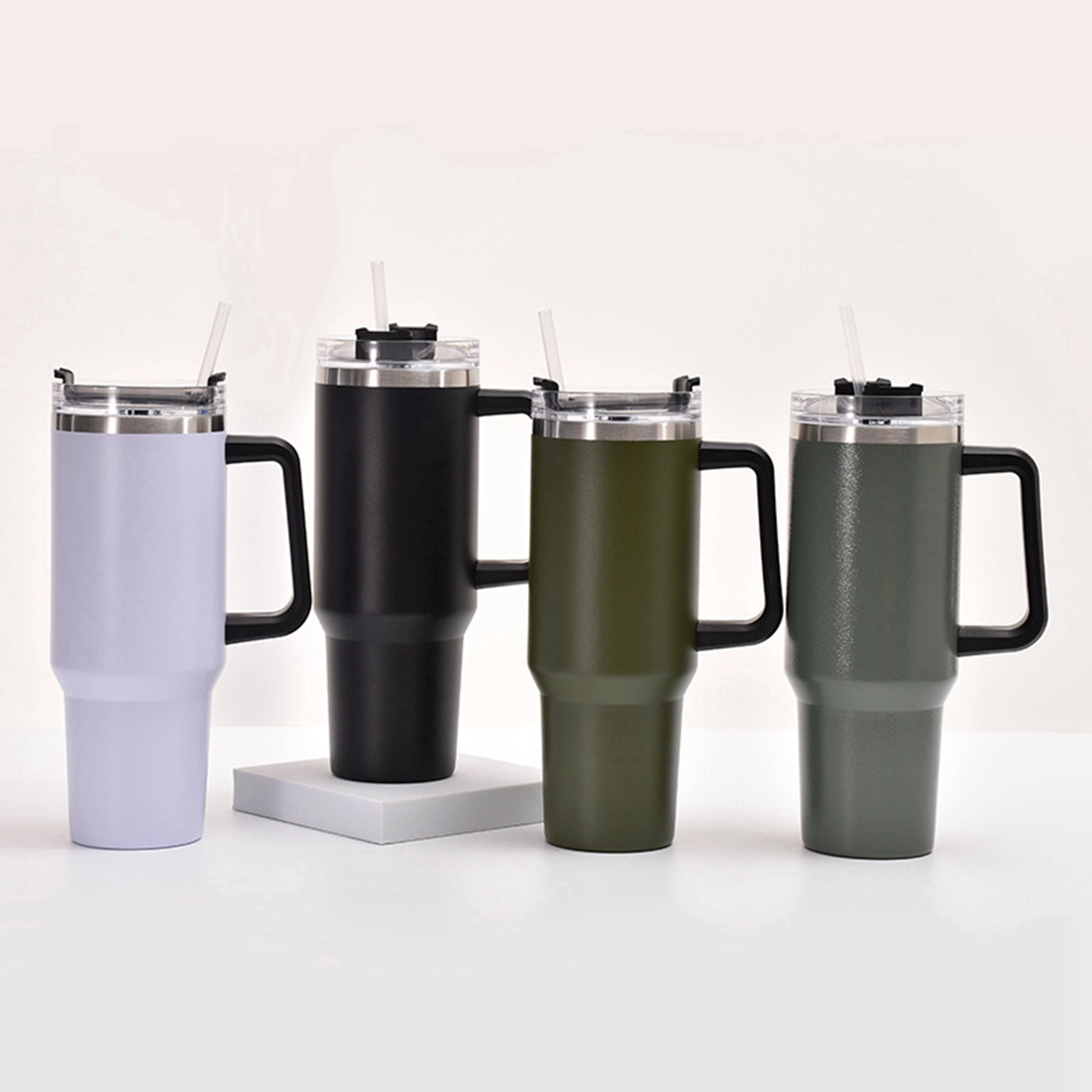 30 Oz. Vacuum Stainless Steel Tumbler with Handle & Straw 13
