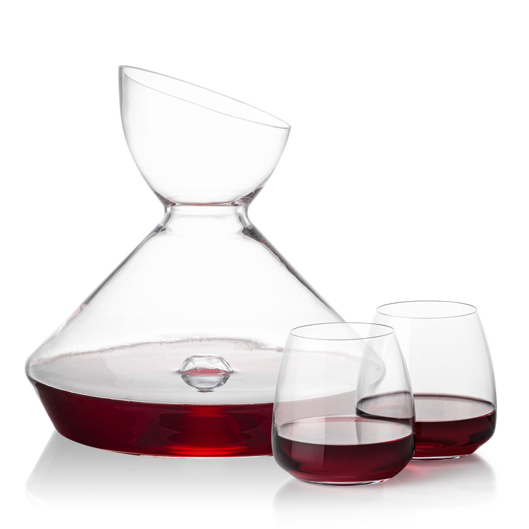 Woodbury Carafe & Hogarth Stemless Wine 12