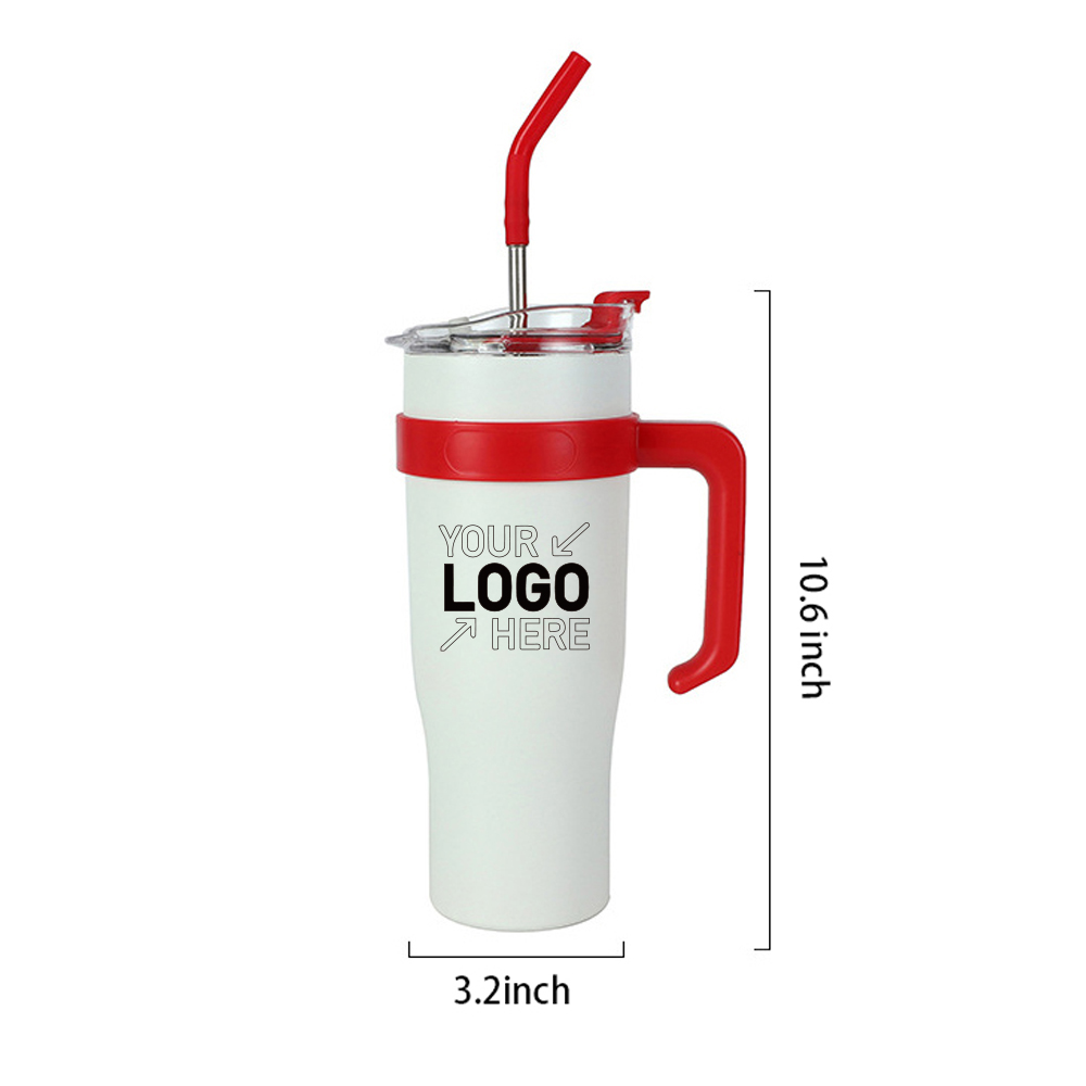 40oz large capacity stainless steel water cup with straw 5